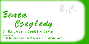 beata czegledy business card