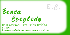 beata czegledy business card